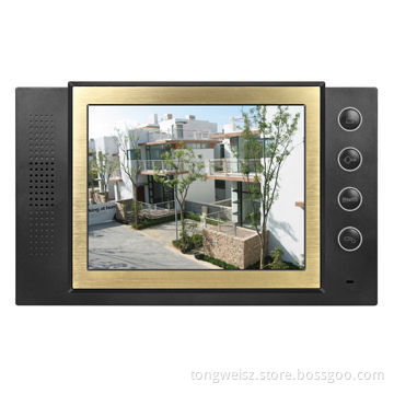 2014 Hot sale 8-inch color TFT LCD doorbell, supports 2 cameras and 4 monitors